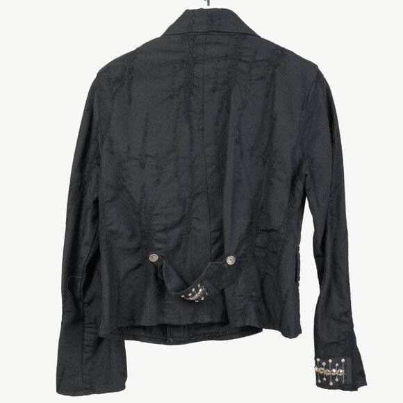 Caty Lesca Black Textured Wool & Cotton Metal-Accent Jacket - Picture 2 of 12